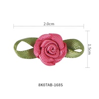 Mini-roses en ruban MSD, fleurs artificielles en tissu, feuilles vertes, rosettes multicolores, haute tenacité, pour usage intérieur toutes saisons