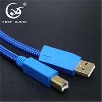 Kabel USB Retraktil YIVO XSSH DAC Grosir DIY OEM HIFI High End Micro 2.0 Tipe A ke B Pengisian Cepat Ekstensi Data Kabel USB