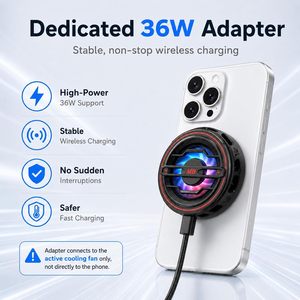 เทอิเคิลเครื่องทำความเย็นโทรศัพท์แบบแม่เหล็ก 36W 110V พัดลมระบายความร้อนสำหรับไอโฟน ซัมซุงอุปกรณ์เสริมโทรศัพท์สำหรับเล่นเกม - Product Image 4
