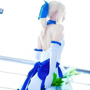 Kostum Halloween Fate Stay Night Sebaliri Cosplay Gaun Putih Set Pakaian Pelaut Tanpa Tali Karnaval Anime Convention Cosplay - Product Image 4