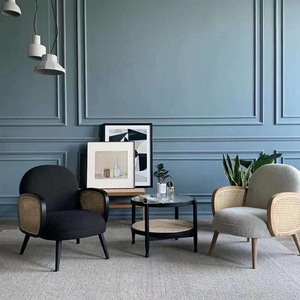 <span class=keywords><strong>Fauteuil</strong></span> en rotin et en bois de style nordique bohème pour la maison, le restaurant, l'hôtel, la villa, le café, le salon, meubles en tissu bouclé - Product Image 6