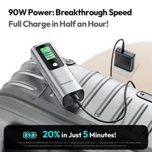 Banque d'alimentation portable ROMOSS argentée haute capacité 10000mAh 130W avec charge rapide Type-C en alliage d'aluminium pour téléphone - Product Image 4