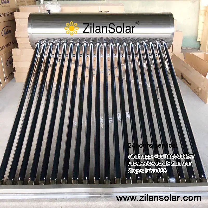 非加圧太陽熱温水システムガラス管太陽熱温水器300リットルステンレス鋼