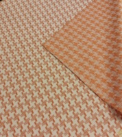 Tissu en polyester recyclé élégant à motif de cocotiers verts floqués, jacquard 3D, pour vêtements