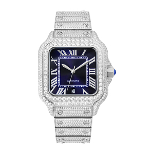 Reloj Cuadrado VVS D Color Moissanite para Hombre, Estilo Hip Hop, Completamente Cubierto de Moissanite, Reloj de Pulsera con Cristal de Zafiro - Product Image 5