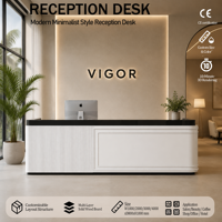 Bureau de réception commercial multifonctionnel en bois moderne, écologique et durable pour salon, boutique de mariages, spa, hôtel, cabinet dentaire, bar
