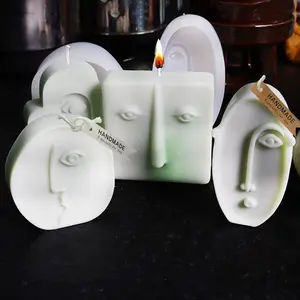 Abstract Human Face Candle Silicone Mold DIY Nordic Minimalist Portrait Plaster Mold Scented Candle Making Home Craft Decoration