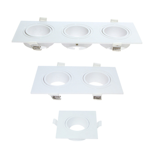 Recessed <b>Mounted</b> Double Head Frame Housing GU10 MR16 Spotlights Accessory Easy Installation Anti-glare - Product Image 5