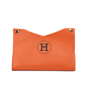 Boîte à mouchoirs en cuir de marque H, portable, multi-usages, pour la maison et la voiture, couleurs orange et beige - Product Image 3