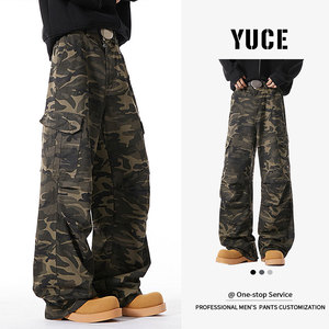 <span class=keywords><strong>Pantaloni</strong></span> Cargo Larghi <span class=keywords><strong>Mimetici</strong></span> Personalizzati YUCE da <span class=keywords><strong>Uomo</strong></span>, in Twill Pesante, Tattici, Streetwear, Multitasche - Product Image 4