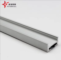 Profilé LED en aluminium anodisé argenté série 6000, encastré au mur ou au plafond, avec bride pour éclairage à bande LED