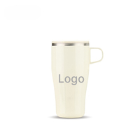 Mug isotherme réutilisable en acier inoxydable SUS304 à double paroi avec poignée et couvercle coulissant facile pour le bureau, la maison, la voiture et les boissons quotidiennes