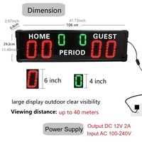 Marcador de Pádel Digital para uso en seguridad al aire libre, marcador de voleibol grande para baloncesto, tenis, pantalla electrónica de puntuación