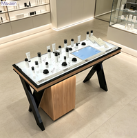 Table de présentation de cosmétiques en bois moderne Maxsen, écologique et personnalisée, avec éclairage LED, pour démonstration et test de maquillage