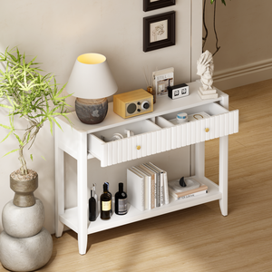 Consolle con cassetti, alta 29,53 pollici, stretta, in legno, scaffale portaoggetti per ingresso/corridoio - Product Image 4