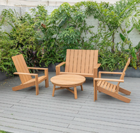 Fauteuil pivotant minimaliste en teck pour extérieur, patio, jardin, hôtel, villa, cour - Durable, écologique, imperméable