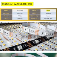 Diskon besar 2835 SMD 60leds 10W 5mm 8mm pcb putih hangat fleksibel lampu strip led 5v