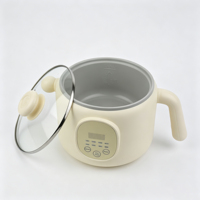 Marmite Électrique en Acier Inoxydable 2L, 8 Modes de Cuisson, Contrôle Tactile, Écran LED, Antiadhésive, Multi-Cuiseur, Couvercle en Verre, Idéale pour Dortoir