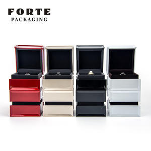 FORTE <span class=keywords><strong>piano</strong></span> laque haut de gamme carré noir diamant bague blanc LED pendentif boîte personnalisé lumière boîte à bijoux w ou wt lumière - Product Image 4