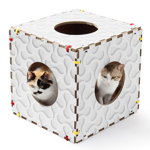 <span class=keywords><strong>Cube</strong></span> conçu en usine <span class=keywords><strong>chat</strong></span> planche à gratter maison assemblé lit ondulé avec <span class=keywords><strong>chat</strong></span> escalade caractéristiques nouveaux jouets de fournitures pour animaux de compagnie - Product Image 2