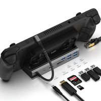 Aksesoris Asus ROG Laris Manis: Dock Pengisian Daya Ekstensif untuk Konsol Game, Kompatibel dengan Steam Deck/ROG/Switch, Hub USB