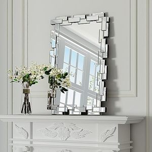 Espejo de pared decorativo de alta definición con marco de madera perfecto para agregar espacio visual a salas de estar o como una pieza de acento - Product Image 4