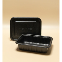 Conteneur alimentaire en mousse PP carré pour soupe, NOIR, durable, léger, portable, alternative au mousse PS, pratique pour les magasins de proximité