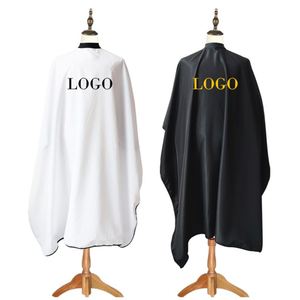 Custom logo Hair Salon Hair Cutting Hairstylist Snap Black Barber <b>Apron</b> Hairdresser Capes - Product Image 6