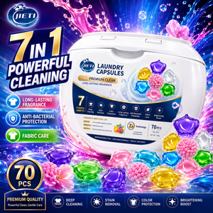 JIETI Laundry Capsules 7 In 1 Premium Clean Pods 70pcs 10g Each Floral Scent Automatic Machine Washing <b>Detergent</b> - Product Image 6