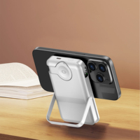 Batería Externa Magnética de 5000mAh al por Mayor con Soporte, Cargador Portátil Inalámbrico de Carga Rápida, Regalo Corporativo, Logotipo Personalizado, Viajes