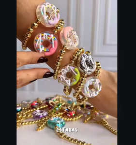 Pulsera de Donuts Hecha a Mano, Pulseras de Corazón de Colores Arcoíris, Joyería de Verano - Product Image 2