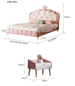 Letto <span class=keywords><strong>da</strong></span> Principessa in Vendita. Letto singolo lungo 1,5 metri. Letto Principessa per Camera <span class=keywords><strong>da</strong></span> Letto delle Bambine Nuovo Design di Letto in Legno a Forma di Cartone Animato - Product Image 6