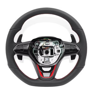 Volante Deportivo de Cuero Alcantara sin Botones para Volkswagen VW Mark <span class=keywords><strong>8</strong></span> R <span class=keywords><strong>Golf</strong></span> MK8 GTI <span class=keywords><strong>GTD</strong></span> - Product Image 4