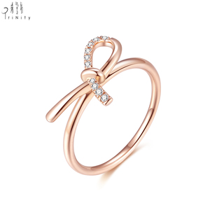 Latest Elegant 18K Solid Rose Gold Trendy Diamond <b>Finger</b> <b>Ring</b> for Women for Wedding Real Natural Diamond Beauty Jewelry - Product Image 1