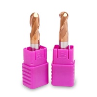 Fraise à queue sphérique CNC à 2 cannelures, en carbure de tungstène massif, personnalisée, haute qualité, 3mm 6mm, HRC 55, vente en gros