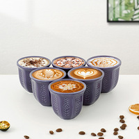 Lot de 6 tasses en céramique gaufrées multicolores en forme de tulipe, 100 ml, style arabe du Moyen-Orient, pour café et thé