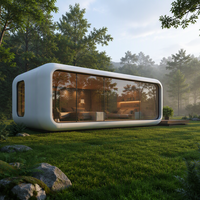 Maison préfabriquée moderne en conteneur, style Apple Cabin, rectangulaire, luxueuse, mobile, compacte, garantie 1 an, pour complexe hôtelier, camping, hôtel, entrepôt