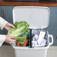 Poubelle à double étage en plastique certifié, poubelle de cuisine, nouveau design, livraison gratuite