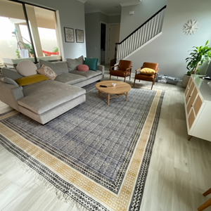 100% coton Floral et Zigzag motif de broderie tapis lavables tapis pour la maison salon et décoration de voiture - Product Image 1