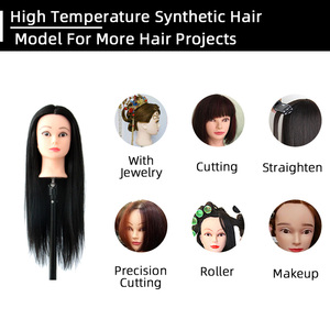 JINRUILI New Arrival <strong>Long</strong> <strong>Hair</strong> Dolls Practice Dummy <strong>Head</strong> 100%synthetic <strong>Hair</strong> Yaki Training <strong>Mannequin</strong> <strong>Head</strong> for Hairdressing Braid