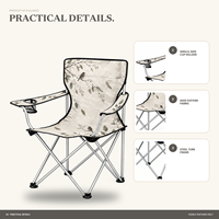 Chaise de camping portable en gros avec porte-gobelet latéral et logo et motif personnalisés pour l'observation des oiseaux en extérieur