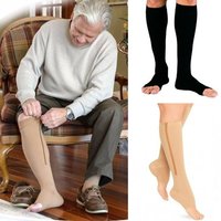Chaussettes de compression à fermeture éclair pour le fitness, soutien de la circulation sanguine, compression des jambes, genouillères, chaussettes de sport à bout ouvert, réduction de la douleur, chaussettes de compression