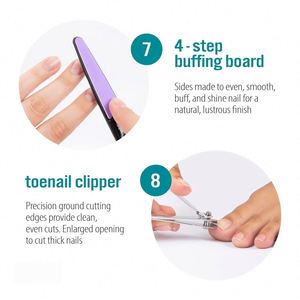 Meilleures ventes : Kit de manucure et pédicure coloré de 13 pièces pour nail art, avec étui en EVA et sac OPP - Product Image 4