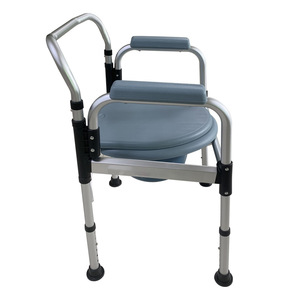 Adjustable <b>Commode</b> <b>Chair</b> For Elderly Hospital Use With Removable Potty Seat And Armrests - Product Image 3