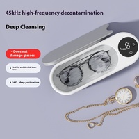 Machine de nettoyage à ultrasons domestique intelligente électronique pour lunettes montres bijoux et fausses dents avec boîte de rangement