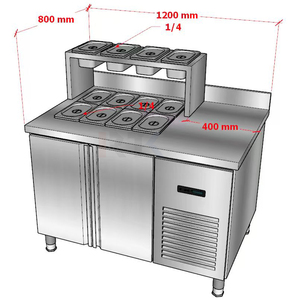 طاولة تحضير البيتزا المبردة RTK، عرض السلطة، ثلاجة تحضير السندويشات، معدات تبريد مخصصة - Product Image 2