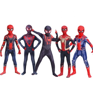 Çoklu renk yenilik ve özel kullanım çocuk süper kahraman takım örümcek adam Miles Morales kostüm karnaval için başlık ile - Product Image 1