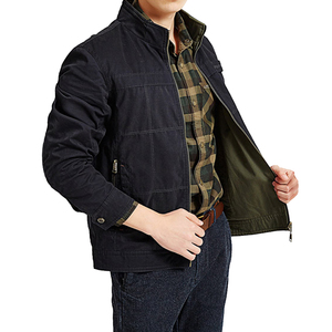 Vestes pour hommes printemps 2021, veste décontractée réversible en coton, kaki, vert armée et marine, vestes chino classiques à double face - Product Image 6