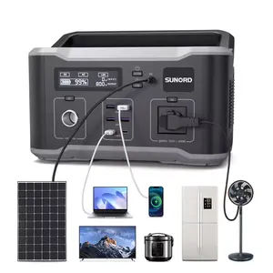 Camping Solar Portable Emergency Power Supply Electrical Appliances Charging Portable Power Station 1200W for LED Light