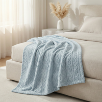 Manta de terciopelo suave con patrón jacquard 3D tipo gofre, estilo sherpa, tacto de algodón, para hoteles de lujo, spa y área de baño